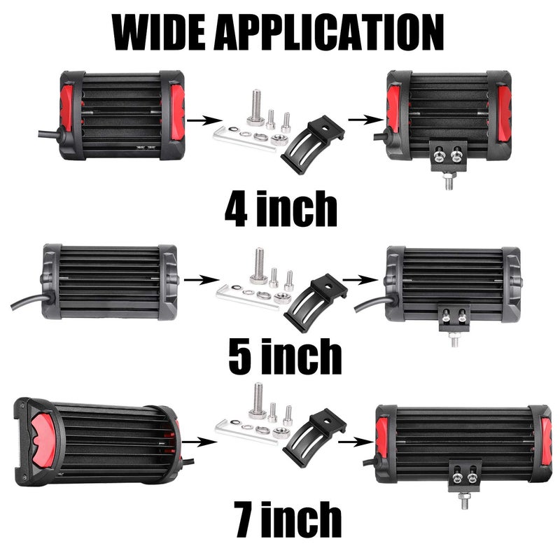 Muto-Beam Mounting Brackets for LED Lights, Muto-Beam 2PCS Universal Adjustable Base Brackets for LED Pods Light Bars Bracket for Truck Driving Light Bracket for UTV ATV Car Fog Light - Image 4